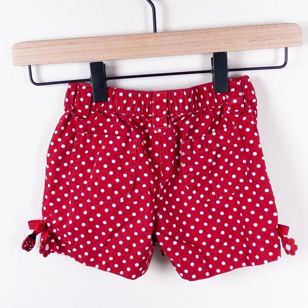 Gymboree Polka Dot‎ Shorts Kids 4 Red Ladybug Bow Accents
